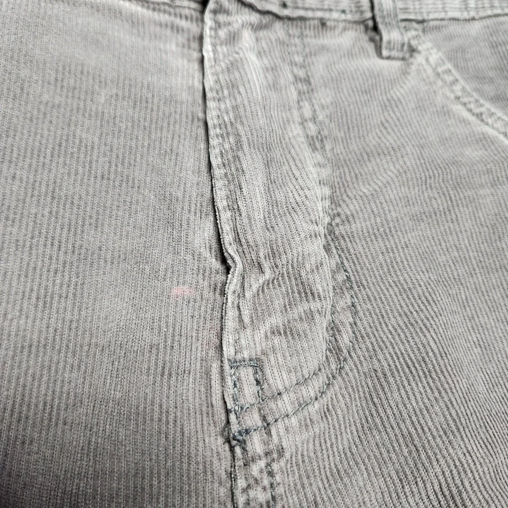 St Johns Bay Mens Gray Brown‎ Corduroy Pants 34x25 Hemmed Straight Leg Cotton